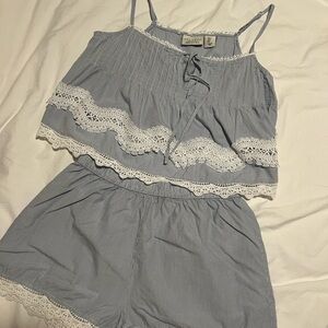 Calypso St. Barth Light Blue Lace Pajama Set